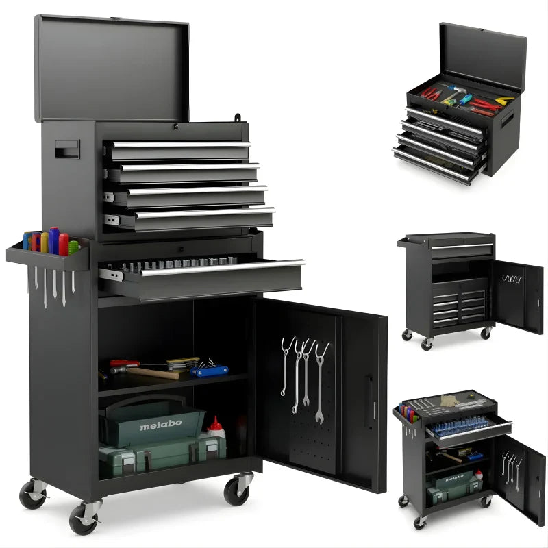 Servante Porte Outils à 4 Tiroirs et Armoire de Rangement