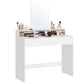 Petite coiffeuse avec miroir - 2 tiroirs - 3 compartiments - blanche